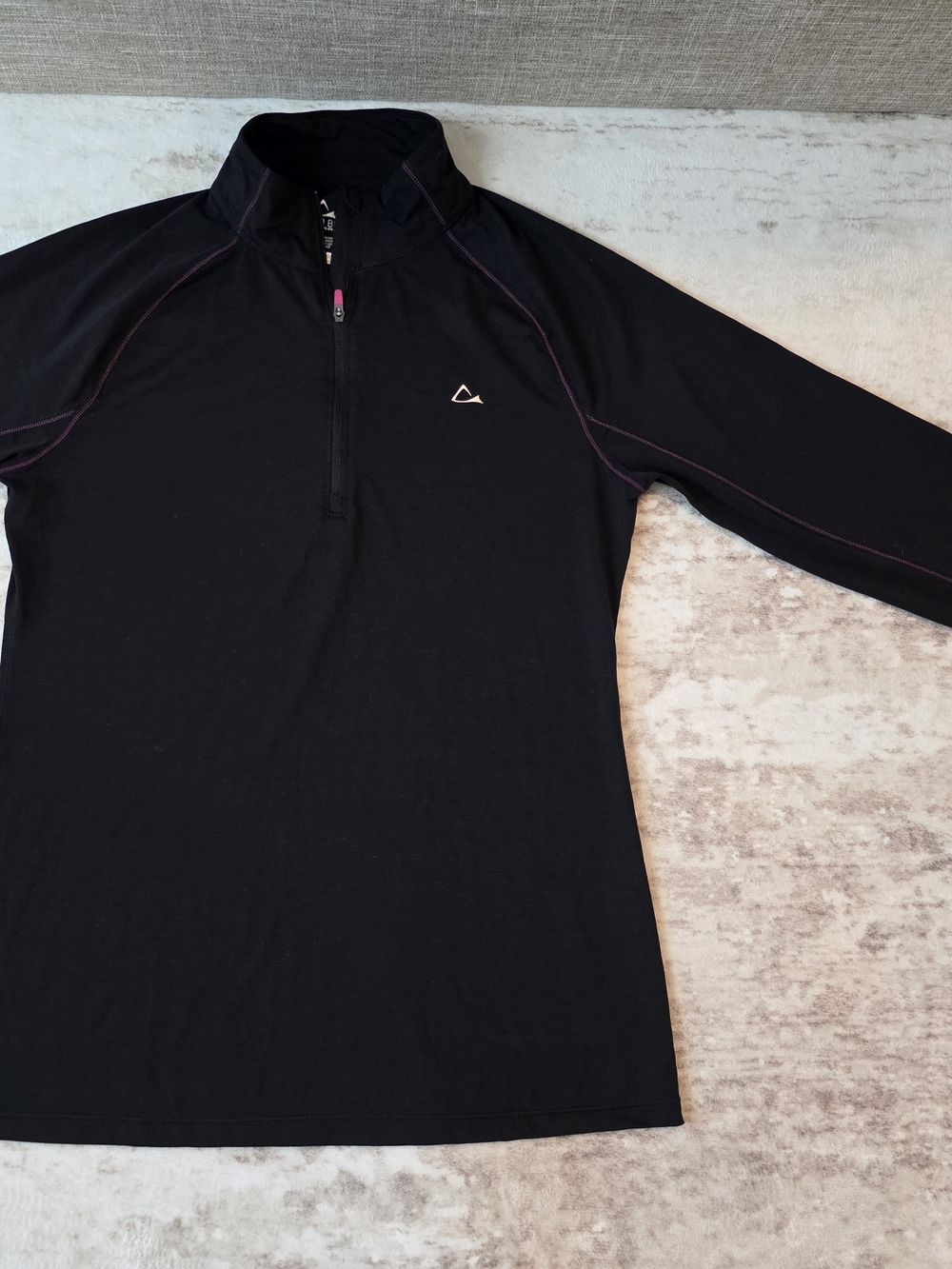 Paradox Black Quarter-Zip Pullover with Purple Accent Stitching
